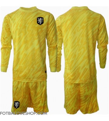 Holandsko Brankářské Dětské Venkovní Dres ME 2024 Dlouhý Rukáv (+ trenýrky)
